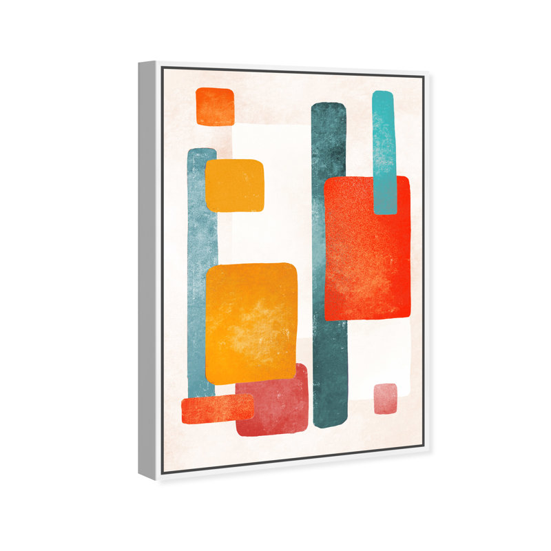 «Blue and Orange Love», reproduction d'impression sur toile, H 54 po x l 36 po x P 1,5 po, Toile blanche encadrée