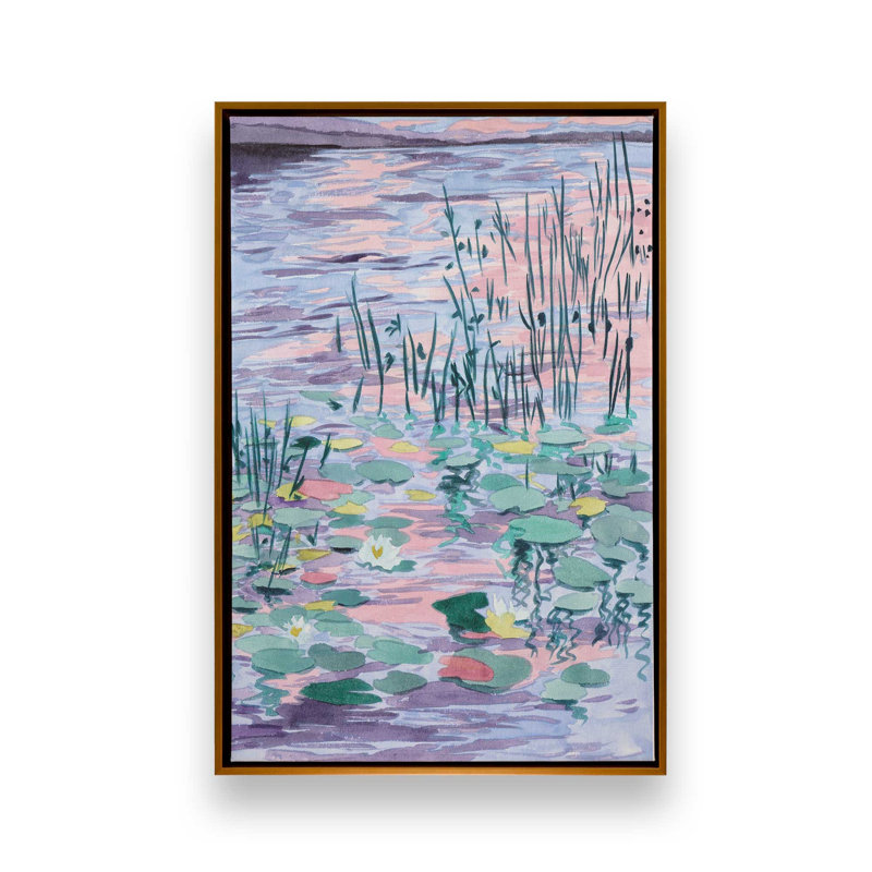 «Blush of the Sunset Sun II» par Melissa Wang, reproduction d'art, H 32 po x l 24 po, Doré