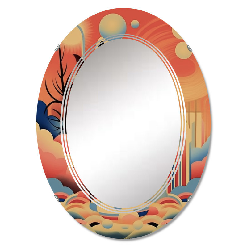 Palk - Miroir mural moderne ovale, 36 po x 24 po
