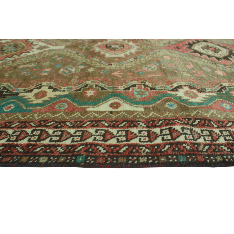 Keillin One-of-a-Kind 4'3" X 10'6" 1980s Runner Wool Area Rug in Ivory