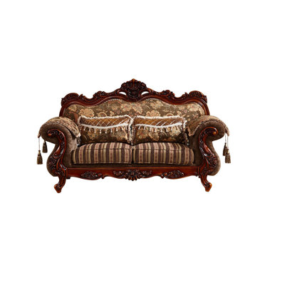 Fabric Solid Wood American Sofa 72.83'' Chenille Rolled Arm Loveseat -  Romero, XJY98LI4FDV