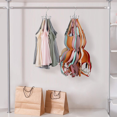 Support de débardeur et de soutien-gorge - Argent - Organisateur de garde-robe rotatif en métal avec une capacité de rangement maximale de 24, espace de rangement suspendu pour les soutiens-gorge et les hauts de sport