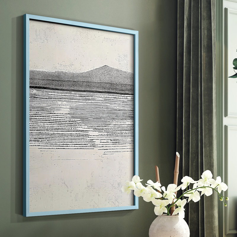 «CLCLIV» abstrait, reproduction encadrée, prête à être accrochée, Bleu, H 10 po x l 8 po