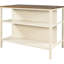 Îlot de cuisine en bois massif 45 po x 27 po - Noyer et blanc crème 2 tablettes ouvertes pour les cuisines rustiques avec charme noyer + crème