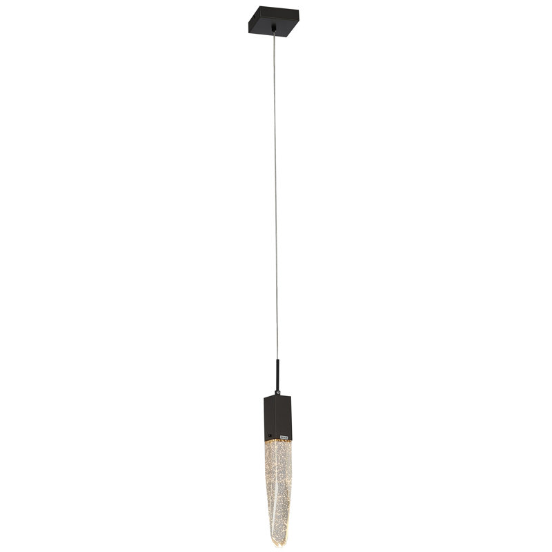 Elsmere 1 - Light Black Crystal Pendant, Matte Black
