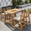 Patio rustique en bois 5 pièces avec assise confortable, résistant aux égratignures et à la décoloration
