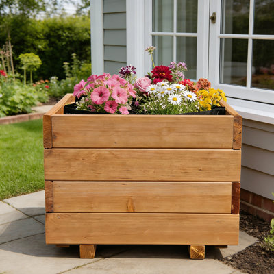 15.7"W Wooden Planter Box 