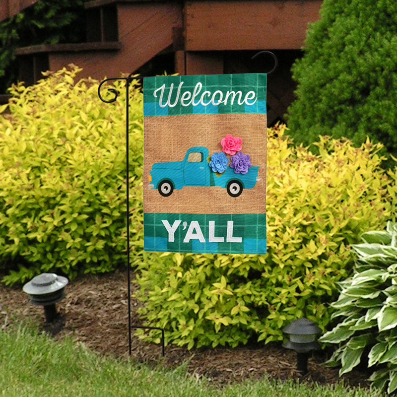 Drapeau de jardin Welcome Y'all Burlap