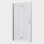 Porte de douche moderne pivotante en verre trempé et aluminium chromé pour salle de bain luxueuse