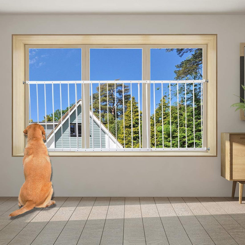 Tucker Murphy Pet™ Window Guards for Children, Adjustable Wide Child Safety Window Guard Prevents Accidental Falls, Home Security Childproof Interior Bar Guard for Windows Wide 61.41" - 86.61"(3 Panels)