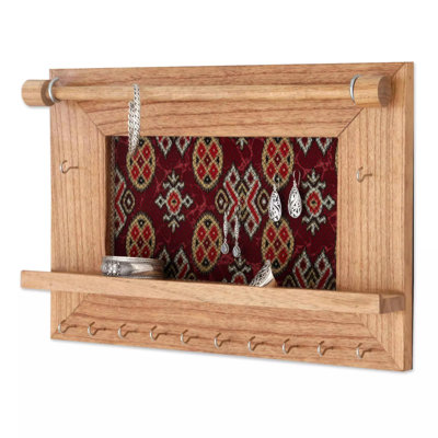 Porte-bijoux en bois à fixation murale