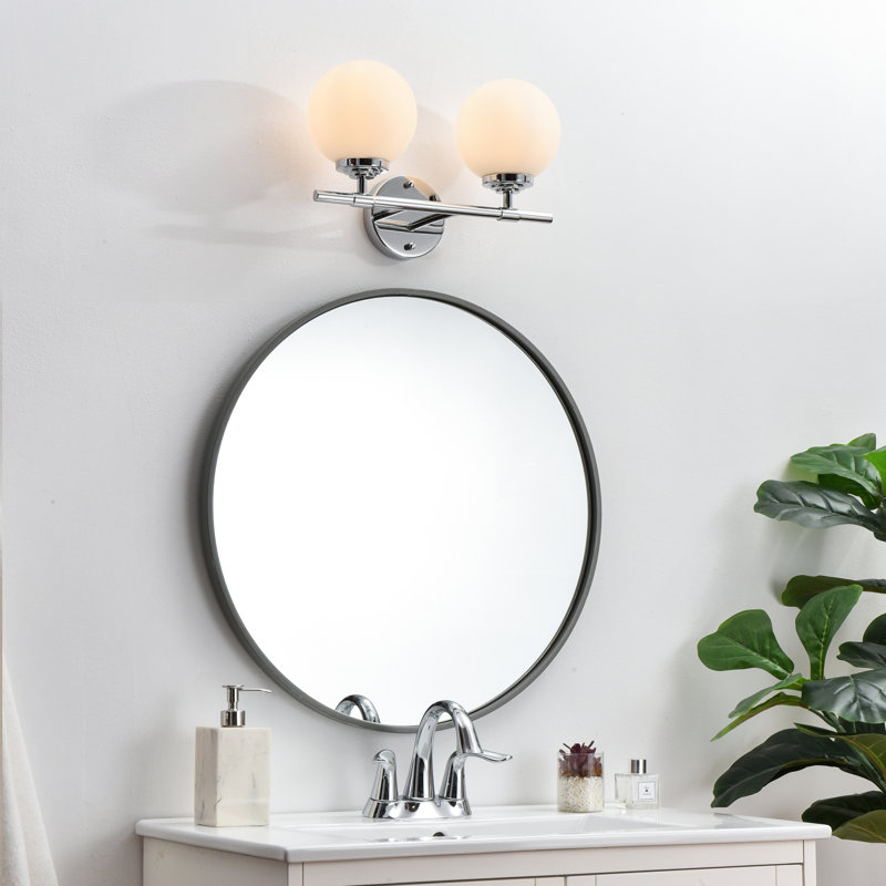 Éclairage pour meuble-lavabo à 2 lumières à intensité variable, Chrome, Blanc