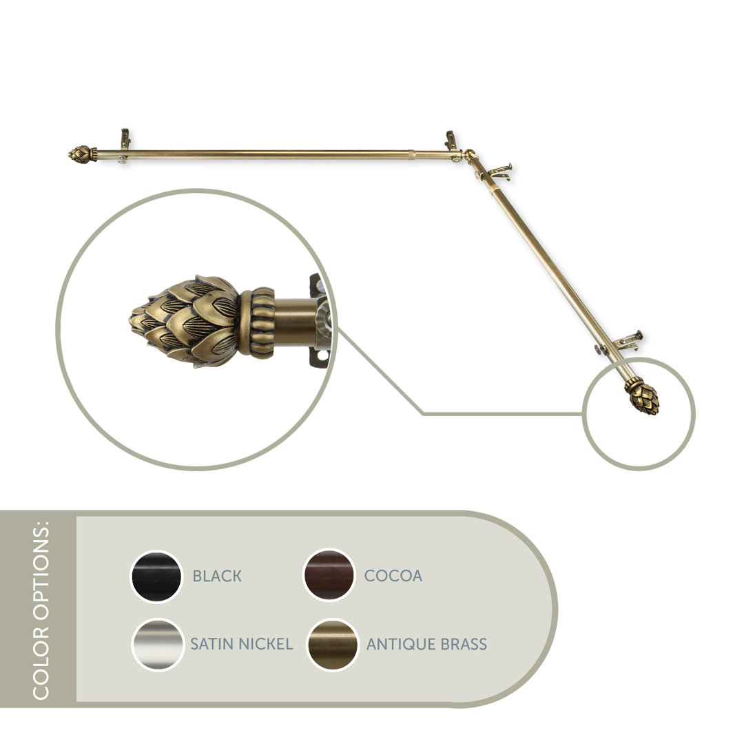 Boville Corner Window Single Curtain Rod Fleur De Lis Living 