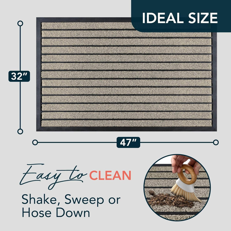 Tapis de porte Durable, Beige, L 32 po x L 47 po