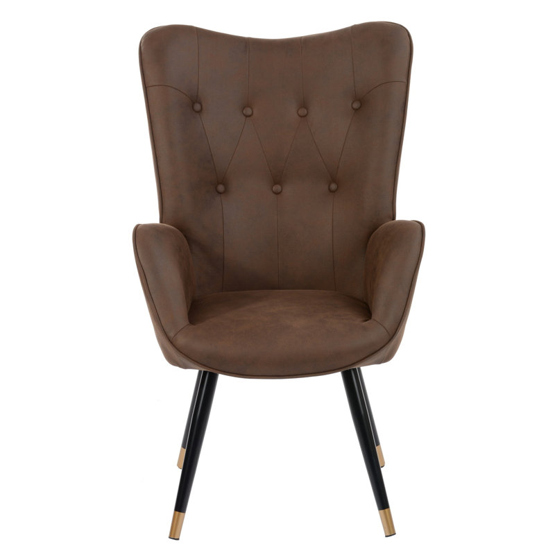 Lathgertha Upholstered Armchair, Dark Brown