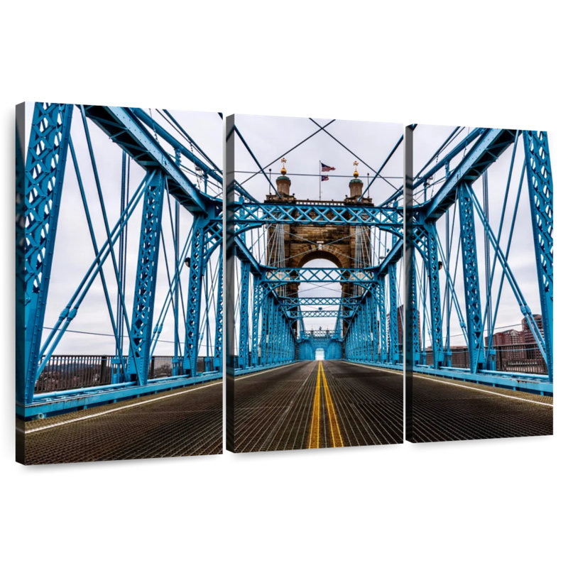Blue Cincinnati Bridge, 36" H x 57" W