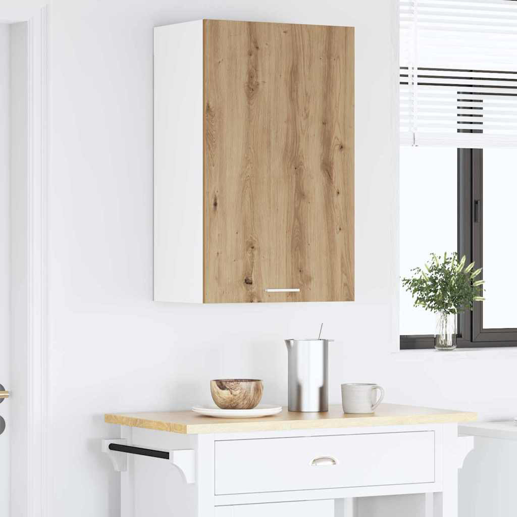 Vidaxl Hanging Cabinet Riga Artisan Oak And White 40 X 31 X 80 Cm