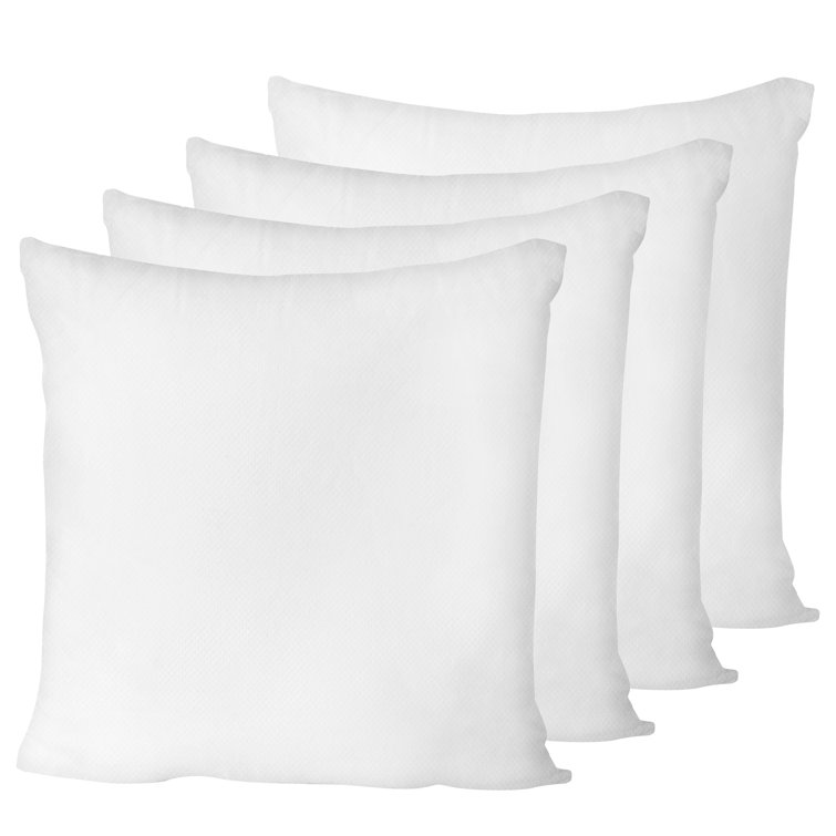 LANE LINEN 4 Pack 18x18 White Throw Pillow Inserts for Decorative Pillow  Covers, Couch Pillows for Living Room, Fluffy Pillows for Bed