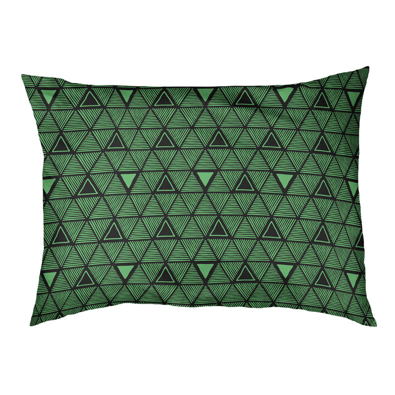 Coussin d’extérieur pour chien à main triangles Chen, Moyen (l 40 po x P 6,5 po x H 30 po), Vert lime
