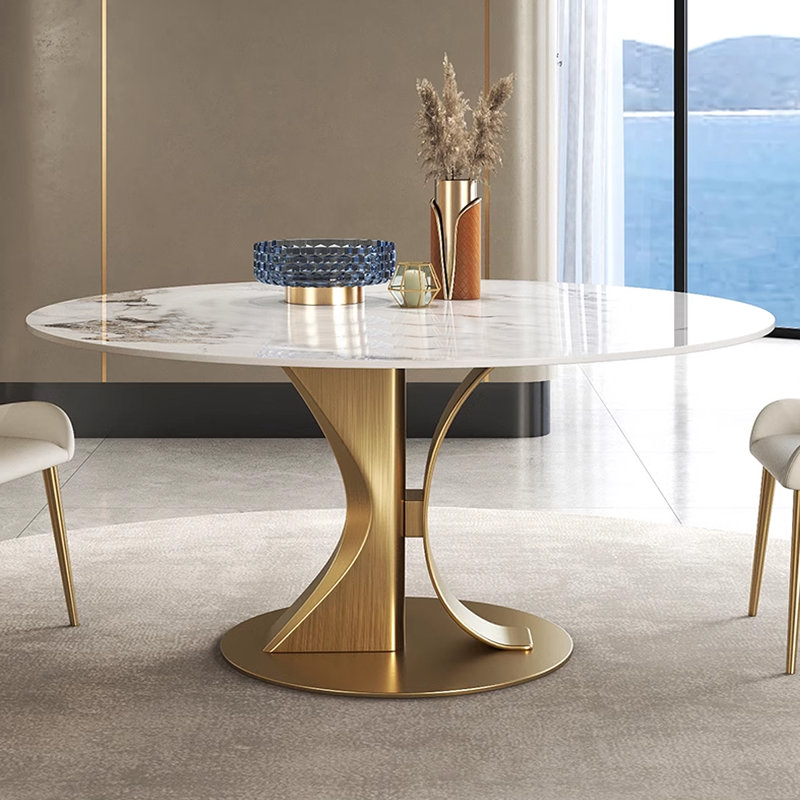 Table ronde simple et légère, H 29,53 po x L 59,06 po x l 59,06 po