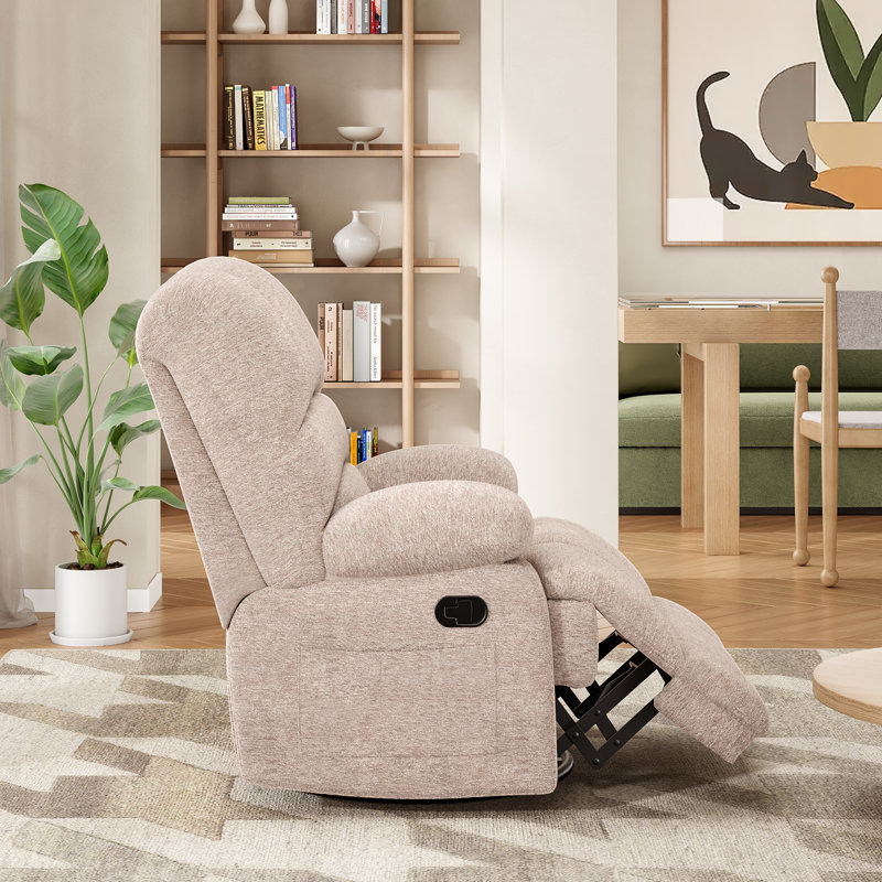 Heald 40.94"W Upholstered Swivel Rocker Recliner