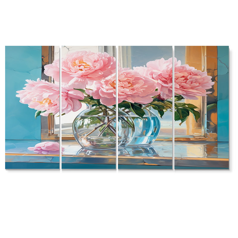 Ensemble de 4 décorations murales Norval - Bouquets assortis, H 28 po x l 48 po