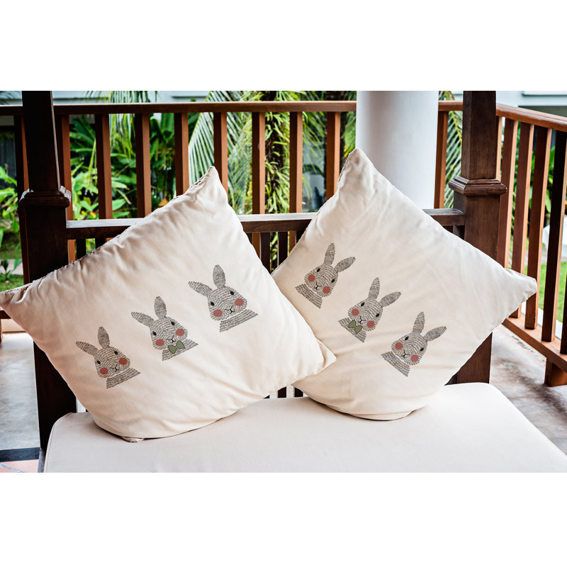 Housse de coussin d'extérieur carré Bunny, Laurier vert, 18 po x 18 po