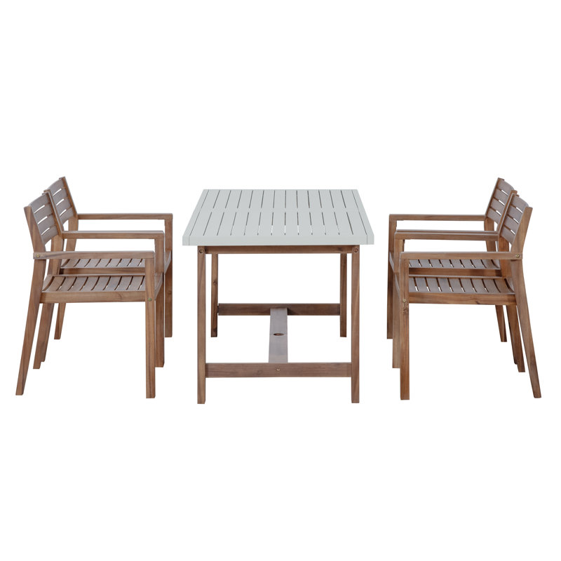 Ensemble repas 5 pièces Jalenor, Marron clair