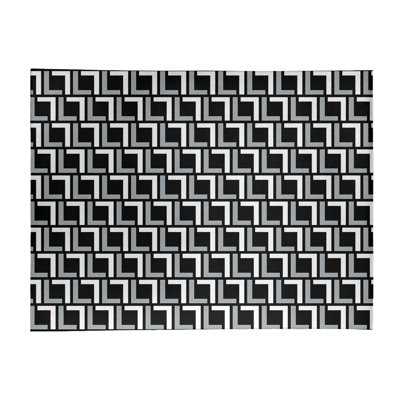 Tapis géométrique noir / gris / blanc