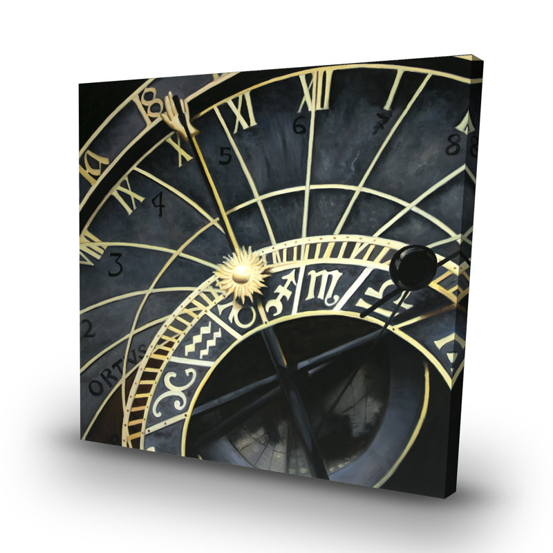 Astrologic clock - 32"x32" art on canvas