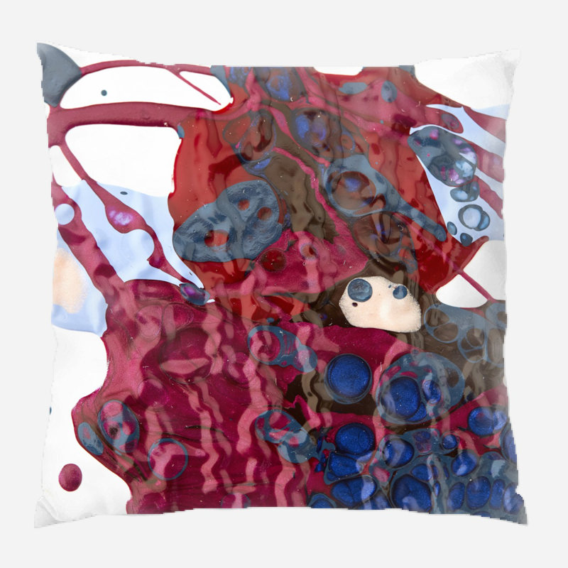 Coussin décoratif paint Wilkey, Microsuède, Intérieur