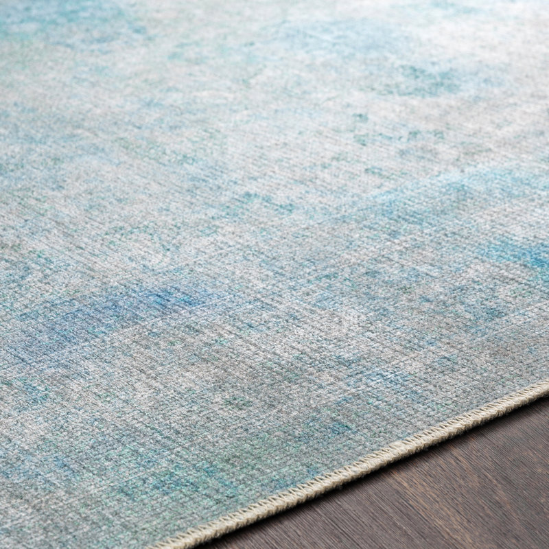 Tapis bleu ciel / bleu sarcelle Mya, Rectangle 2 pi x 3 pi