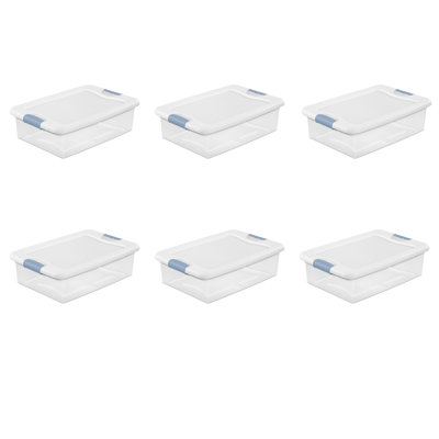Sterilite Plastic Clear Stackable Latching Storage Box Container