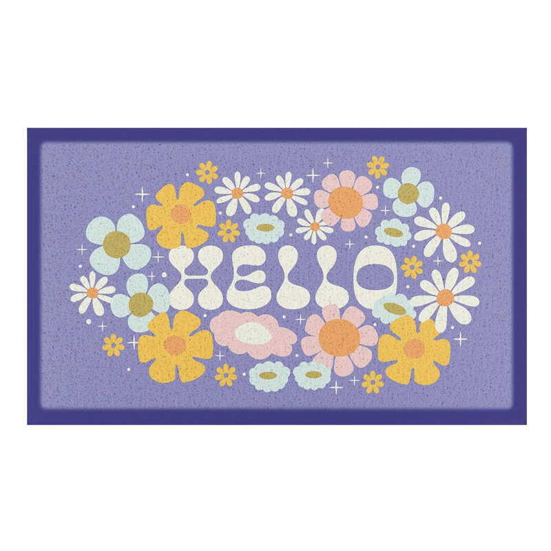 Non-Slip Floral Doormat, 16" x 28"