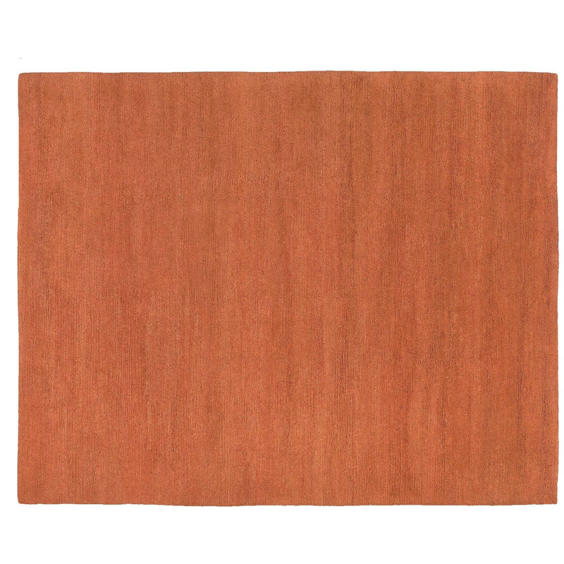 Sprouts Wool Area Rug in Orange, Rectangle 10' x 14'