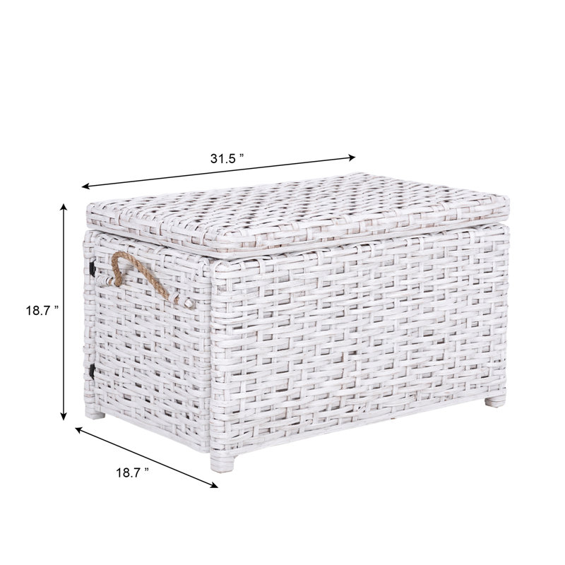 Wicker Trunk, Distressed White