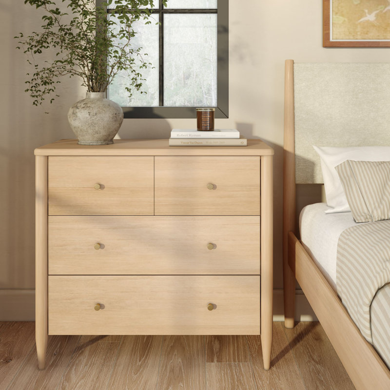 Harbor 3-Drawer with Divided Top Drawer Dresser, Blonde