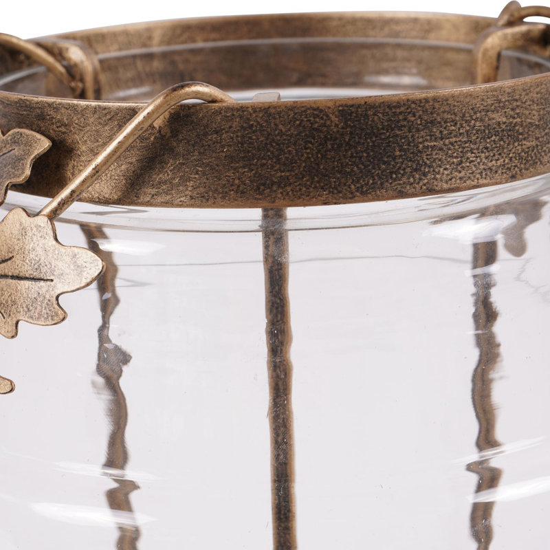 Glass Tabletop Hurricane, 37 cm H x 24.5 cm W x 24.5 cm D