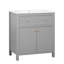 Modern Bathroom Vanity With Ceramic Sink - Grey Colour Scheme, Solid Wood Foundation, Quality , Roomy Storage 30'' Undermount Basin Modern, Grey, & Build, Spacious