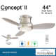 44" Concept II 3 - Blade LED Propeller Ceiling Fan with Remote Control and Light Kit Included