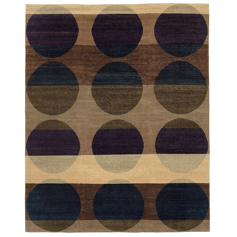 Wool Geometric Area Rug, Rectangle 3' x 5'