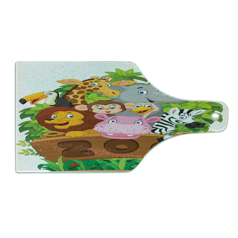 Multicolore planche à découper en verre trempé Ambesonne