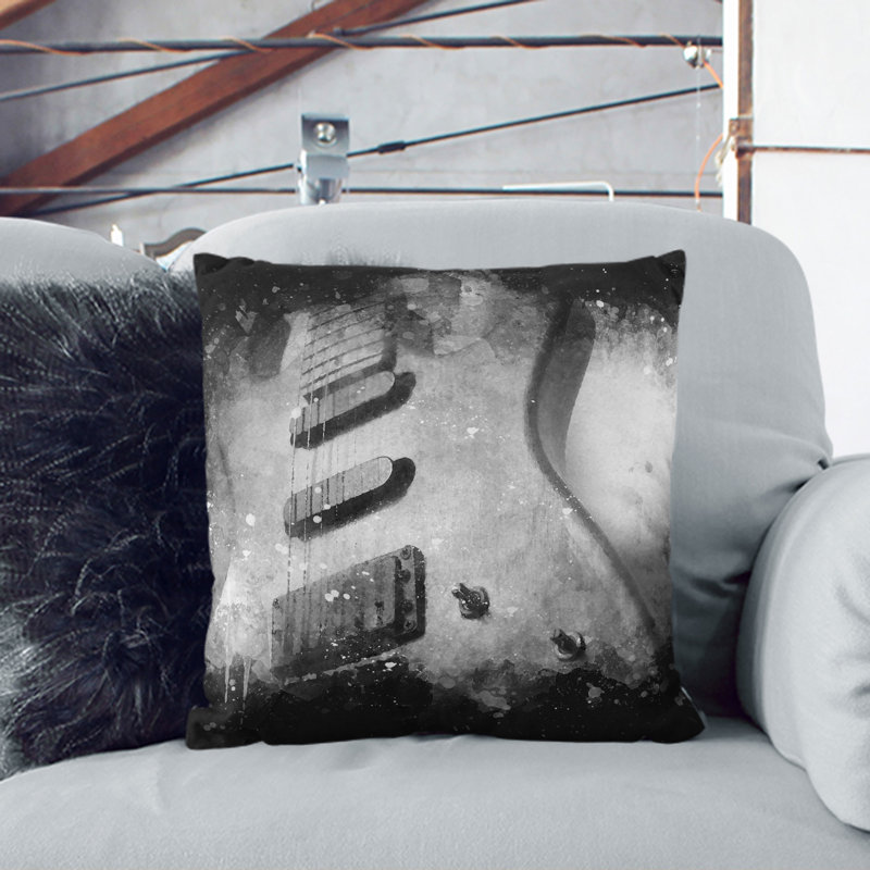 Electric Guitar Vol.2 Paint Splash Scatter Cushion, 40cm H x 40cm W x 15cm D
