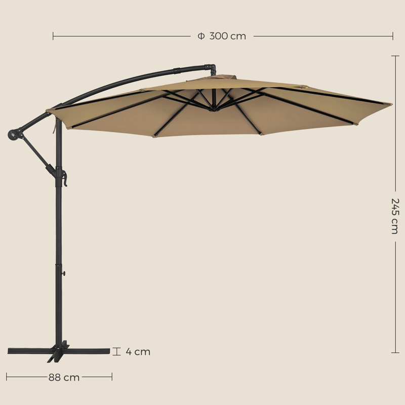 Pickerington 300cm Cantilever Parasol, Taupe