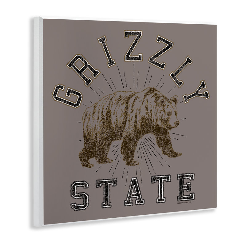 "Grizzly State", art mural rétro par Spirit Animals / Life Is High