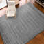 High-Quality Hand-Knotted Silver And Black Area Rug-110112663