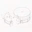TABLE RONDE RANGÉE AVEC 3 TABOURETS INCLUS-1650357993