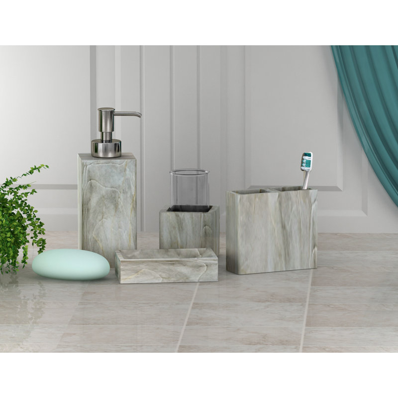  Ensemble d'accessoires de salle de bain en résine, 4 pièces