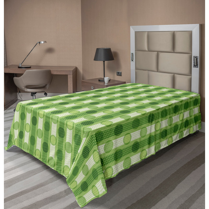 Ambesonne Top Flat Sheet Royal, Twin Flat Sheet, Green Polka Dots 8