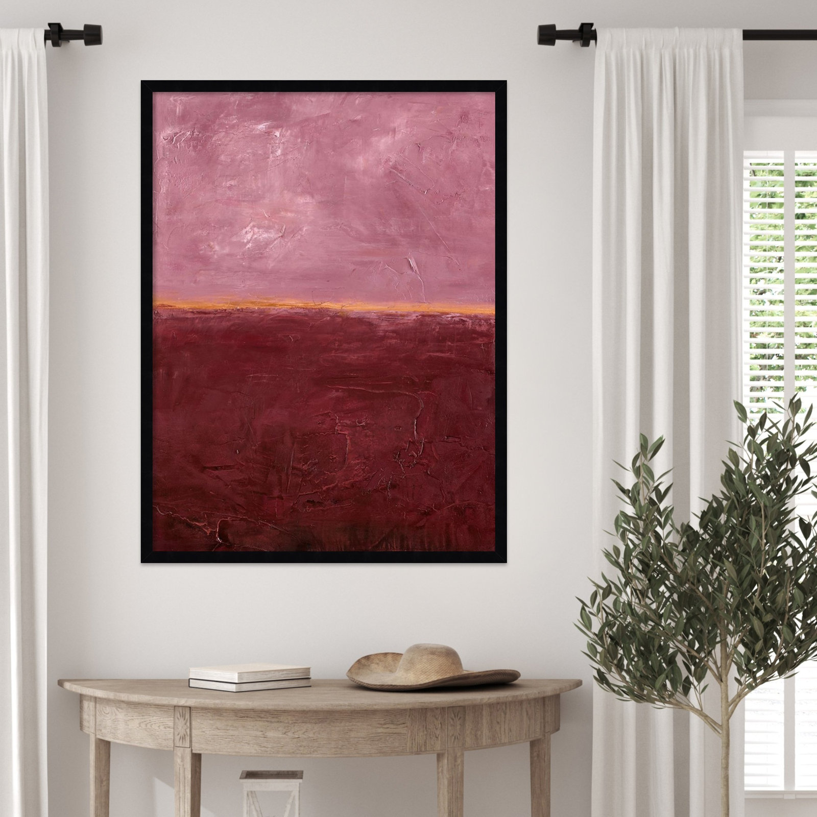 Edge Rose Print by Design Fabrikken, 33" H x 25" W, Black